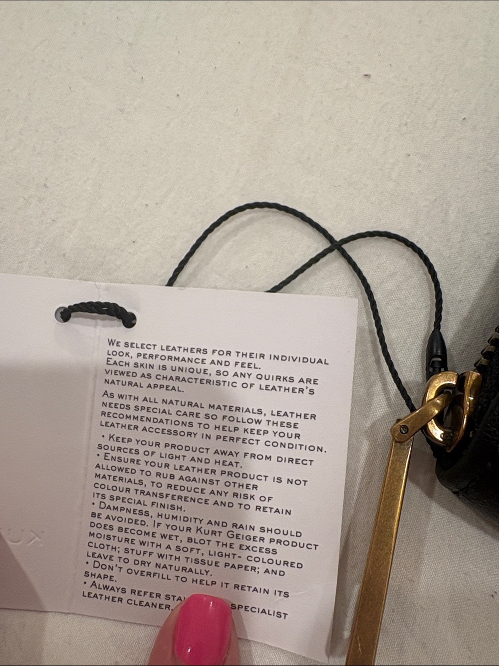 Kurt Geiger Black Wallet with Gold Hardware - Picture 5 of 5